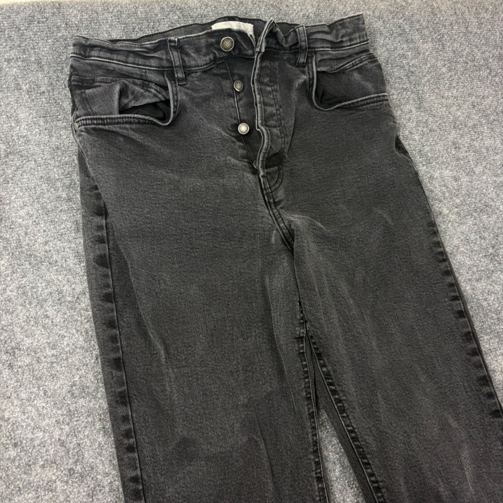 We The Free Free People Women's High Rise Flare Jeans Size 31 Black Button Fly